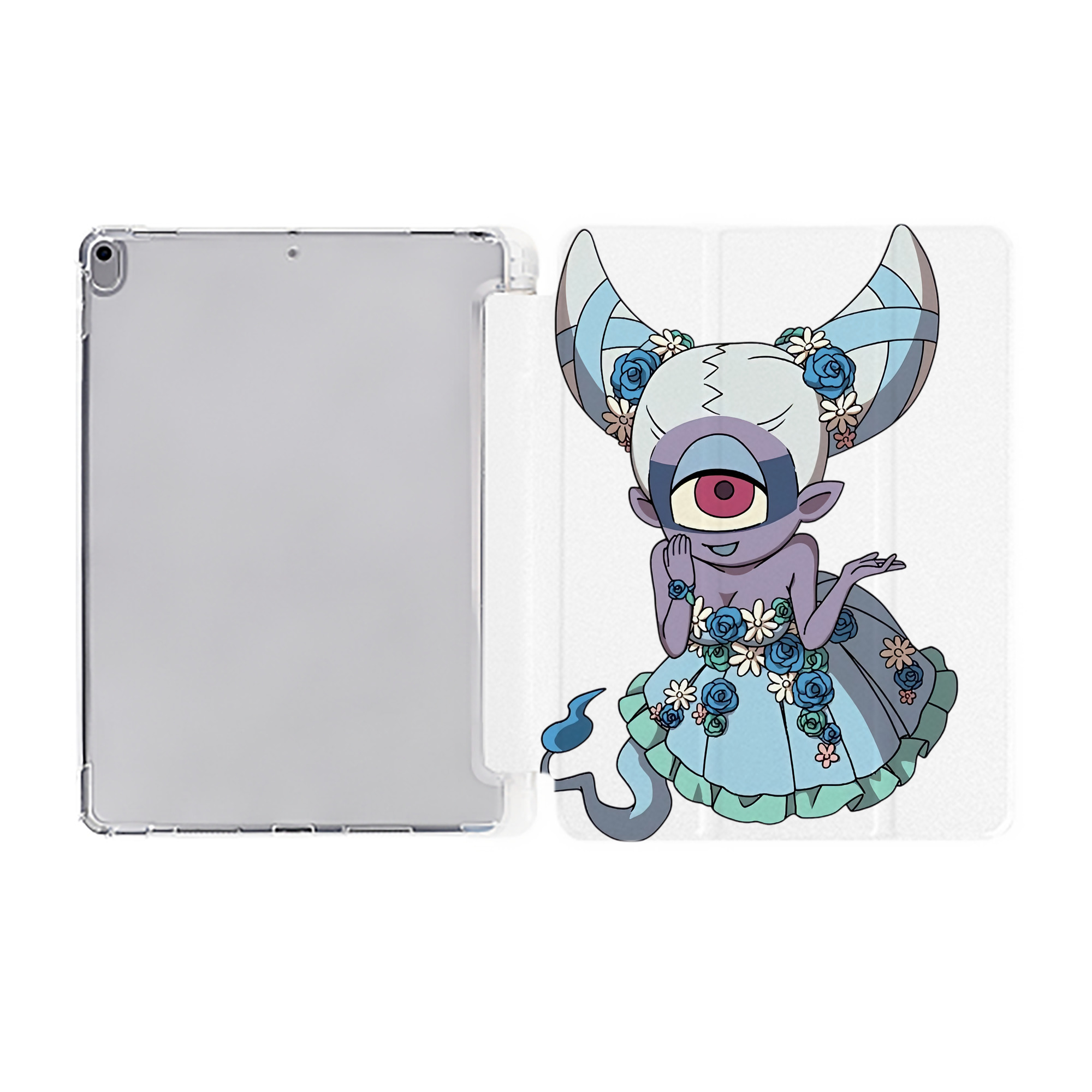（画像用） 妖怪ウォッチ Yo-kai Watch IPad ケース ペン収納付き 三つ折りスタンド PUレザー×シリコン 対応機種9.5/10.5/10.9インチ
